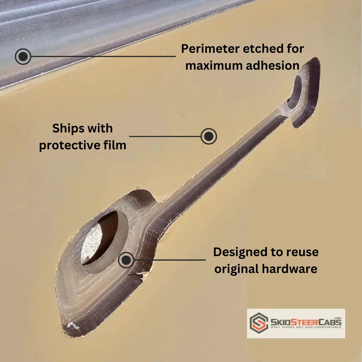 BOBCAT TOOLCAT REPLACMENT FRONT WINDOW| POLYCARBONATE | 7116155 | 7451157