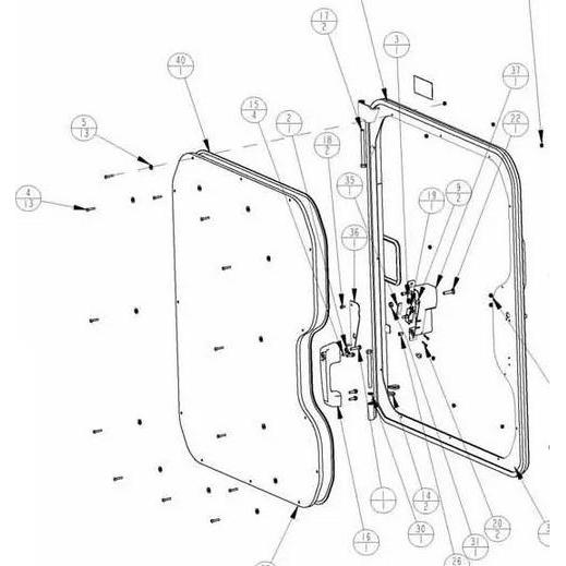 GEHL| POLYCARBONATE CTL SERIES SKID STEER DOOR | REPLACEMENT| 182122 & 182084