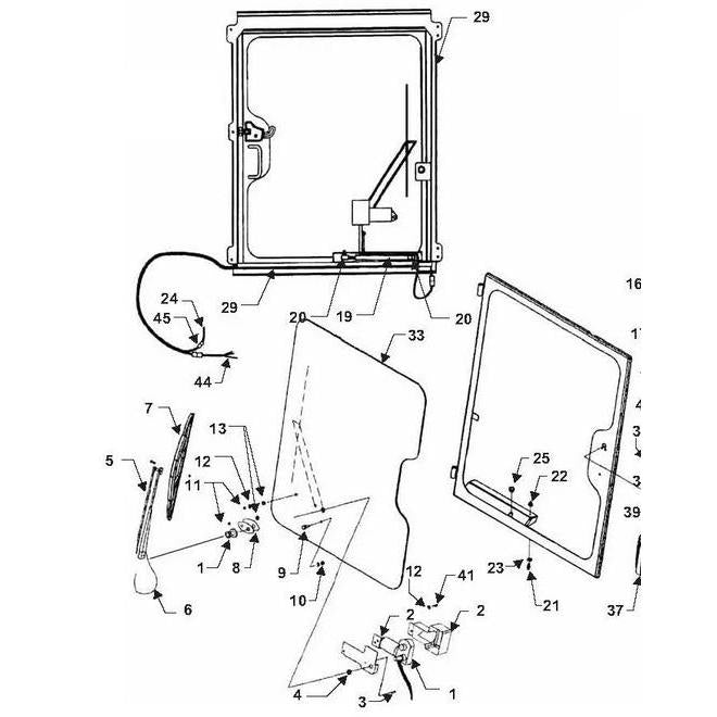 GEHL| POLYCARBONATE CTL SERIES SKID STEER DOOR | REPLACEMENT| 182122 & 182084
