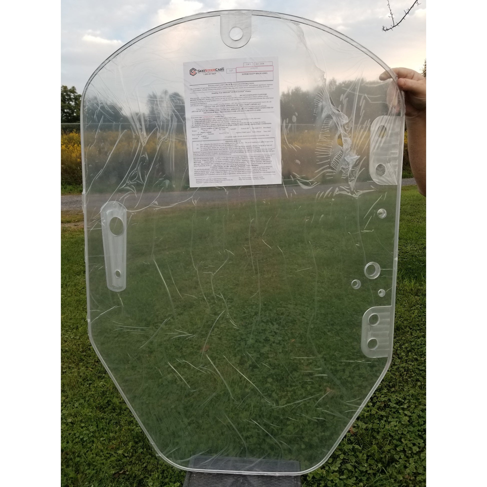 JCB POLYCARBONATE SKID STEER WINDSHIELD | REPLACEMENT | #400/E8640 | #332/x5157 |#402/P5831