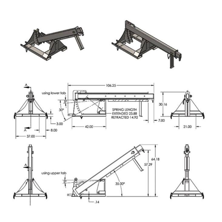TELESCOPING PIVOTING ADJUSTABLE JIB | HAUGEN